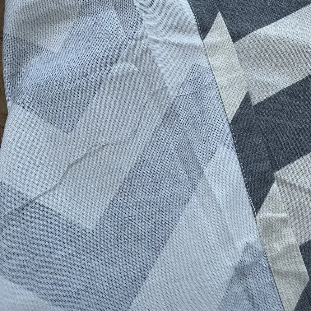 2 West Elm Gray Chevron Zig Zag Cotton Window Panels 48